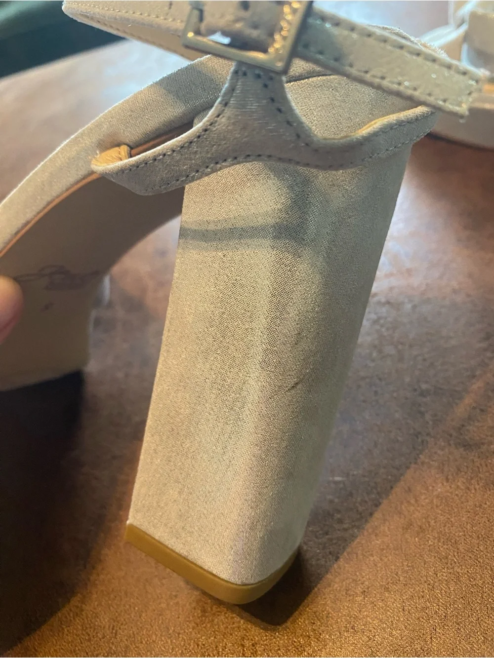 Badgley Mischka Silver Knot Platform Block Heels